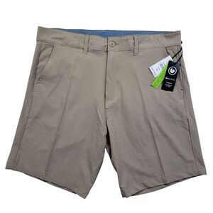 NWT Burnside Hybrid Stretch Shorts Mens 36 Khaki Performance